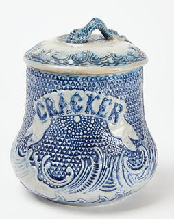 Whites Utica Stoneware Cracker Jar