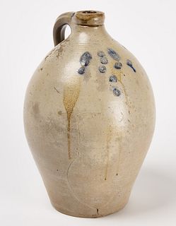 Early Ovoid Jug with Cobalt Blue Decoration