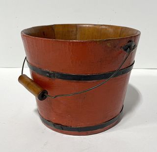 Shaker Bucket in Old Red Paint