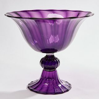 Amethyst Glass Compote