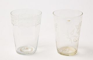 Two Etched Flip Glasses