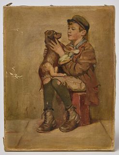 Painting of a Boy with his Dog