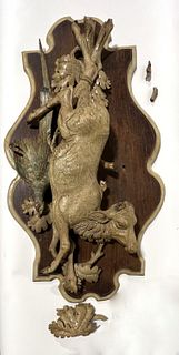Carved  Wood Plaque with Stag