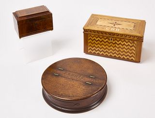 2 Small Inlaid Boxes and Gameboard