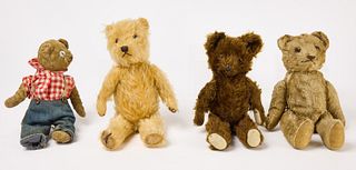Four Small Early Teddy Bears