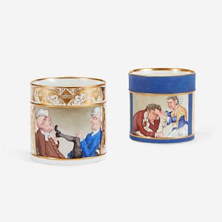 Two Oversize Royal Crown Derby Coffee Cans late 18th/early 19th century