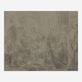 Italian School (18th Century) Biblical Scene (Possibly Jesus at the Home of Martha and Mary)