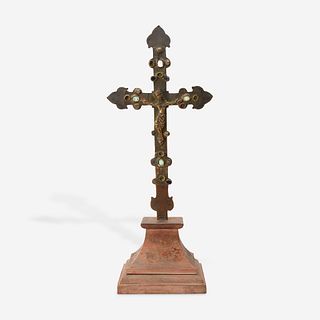 A Copper Processional Crucifix Limoges, 13th century