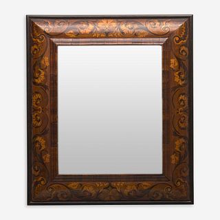 A William & Mary Walnut and Fruitwood Marquetry Mirror late 17th century