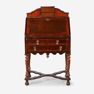A William & Mary Style Burl Walnut and Walnut Writing Desk circa 1700 and later