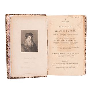 Vinci, Leonardo da. A Treatise on Painting. London: J. B. Nichols and Son, 1835. 22 láminas, una plegada. Retarto de Da Vinci, grabado.