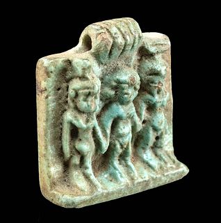 Egyptian Faience Amulet - Triad of Alexandria