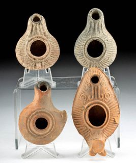 Group of 4 Roman Pottery Oil Lamps