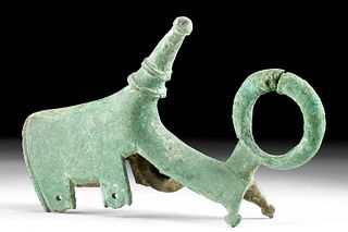 Roman Bronze Chariot Rein Bracket w/ Guide Loop