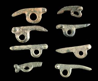 8 Roman Leaded Bronze Phallic Pendants