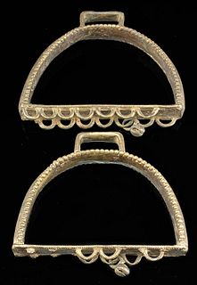 Matched Pair of 19th C. Persian / Mughal Brass Stirrups