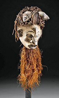 20th C. African Bakongo Wood Fetish Mask