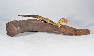 Folk Art Rattlesnake Carving