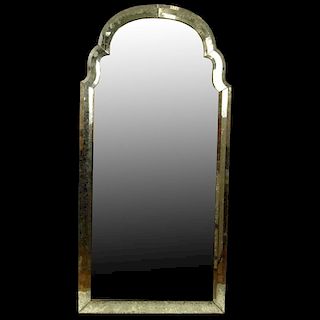 Large Mid 20th Century Venetian style glass frame mirror. Unsigned. Appears to be in good condition. Measures 65-1/2" H x 32" W. Shipping: Third party