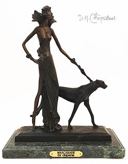 Mascarade, A Vintage Post D.H.Chiparus Bronze Figurine