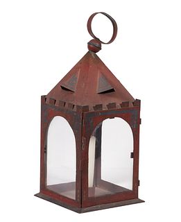 TOLE PAINTED CANDLE LANTERN