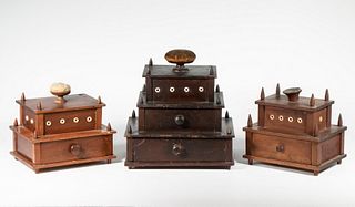 (3) MULTI-TIER SEWING BOXES