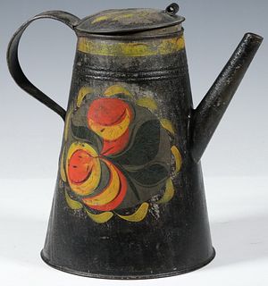 PAINTED TOLEWARE COFFEEPOT