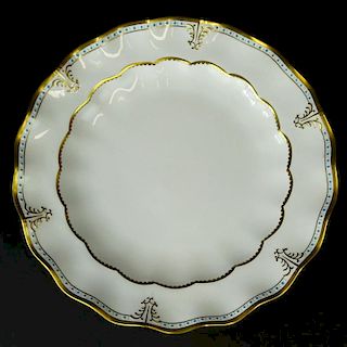Royal Crown Derby "Lombardy" Serving Platter. Marked appropriately. Very good condition. Measures 14" dia. Shipping $95.00 (estimate $150-$250)