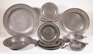 PEWTER PLATES & BOWLS