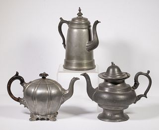 (3 PCS) EARLY AMERICAN PEWTER