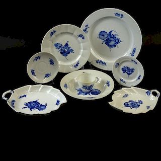 Collection of Thirty Eight (38) pieces of Royal Copenhagen China in the "Blue Flowers" Pattern Including: Six (6) 9-1/8" Luncheon Plates; Six 8-7/8" L