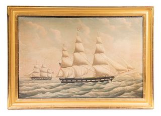 19TH C. PORTRAIT OF SHIP "NORFOLK"