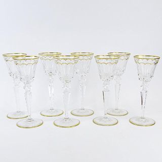 Eight (8) Saint Louis, France Large Crystal Tommy Goblets. Etched mark to base, sticky tags. AS New condition. Measure 10-1/4" H, 3-7/8" W (at rim). S