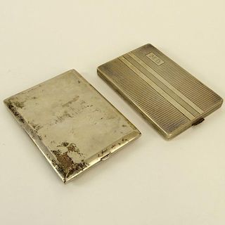 Lot of Two (2) 19/20th C Austrian 800 Silver Cigarette Cases. Both with gold vermeil interiors. One Monogrammed MD. Both with Austrian 800 silver hall