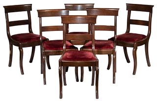 (SET OF 6) CUSTOM EMPIRE STYLE DINING CHAIRS