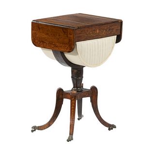 PERIOD GEORGIAN ROSEWOOD MARQUETRY LADY'S WORK STAND