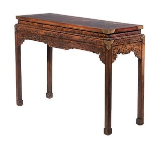 CARVED ROSEWOOD ALTAR TABLE