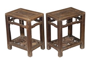 PAIR OF CHINESE MING DYNASTY LOW RECTANGULAR TABLES