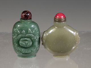 CHINESE CARVED HARDSTONE SNUFF BOTTLES