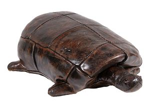 DIMITRI OMERSA (UK, 20TH C.) TORTOISE FOOTSTOOL FOR ABERCROMBIE & FITCH