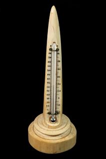 TIFFANY & CO. DESKTOP THERMOMETER MOUNTED IN AN IVORY TUSK TIP