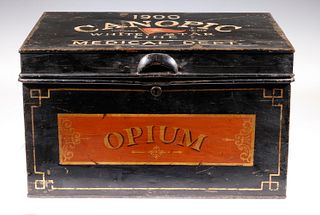 SHIP'S MEDICAL SAFE 'CANOPIC' MARKED 'OPIUM'