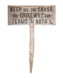 CIRCA 1910 MAINE AUTOMOBILE ROAD RULES SIGN