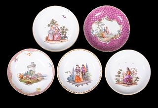 MEISSEN HAND PAINTED FIGURAL PLATES