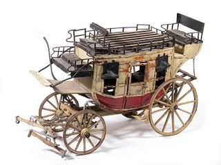 PAINTED METAL STAGECOACH SCALE MODEL