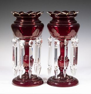 PR RUBY GLASS CANDLE LUSTRES