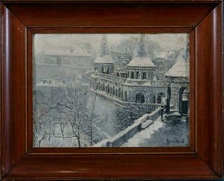 HE FISHERMAN'S BASTION OIL PAINTING