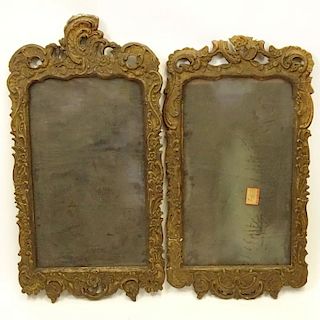 Pair of 19th Century Gesso Mirrors. Original Glass. Unsigned. Rubbing, surface wear, losses, as is condition, please examine carefully prior to biddin
