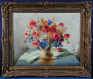 STILL LIFE PAINTING OF FLOWERS OIL PAINTING