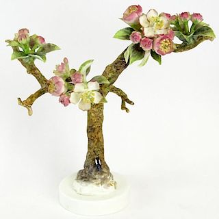 Dorothy Doughty Royal Worcester Porcelain Bird Group "Crabapple & Butterfly". Signed. Losses to butterfly wings. Measures 10" H. Shipping: Third party